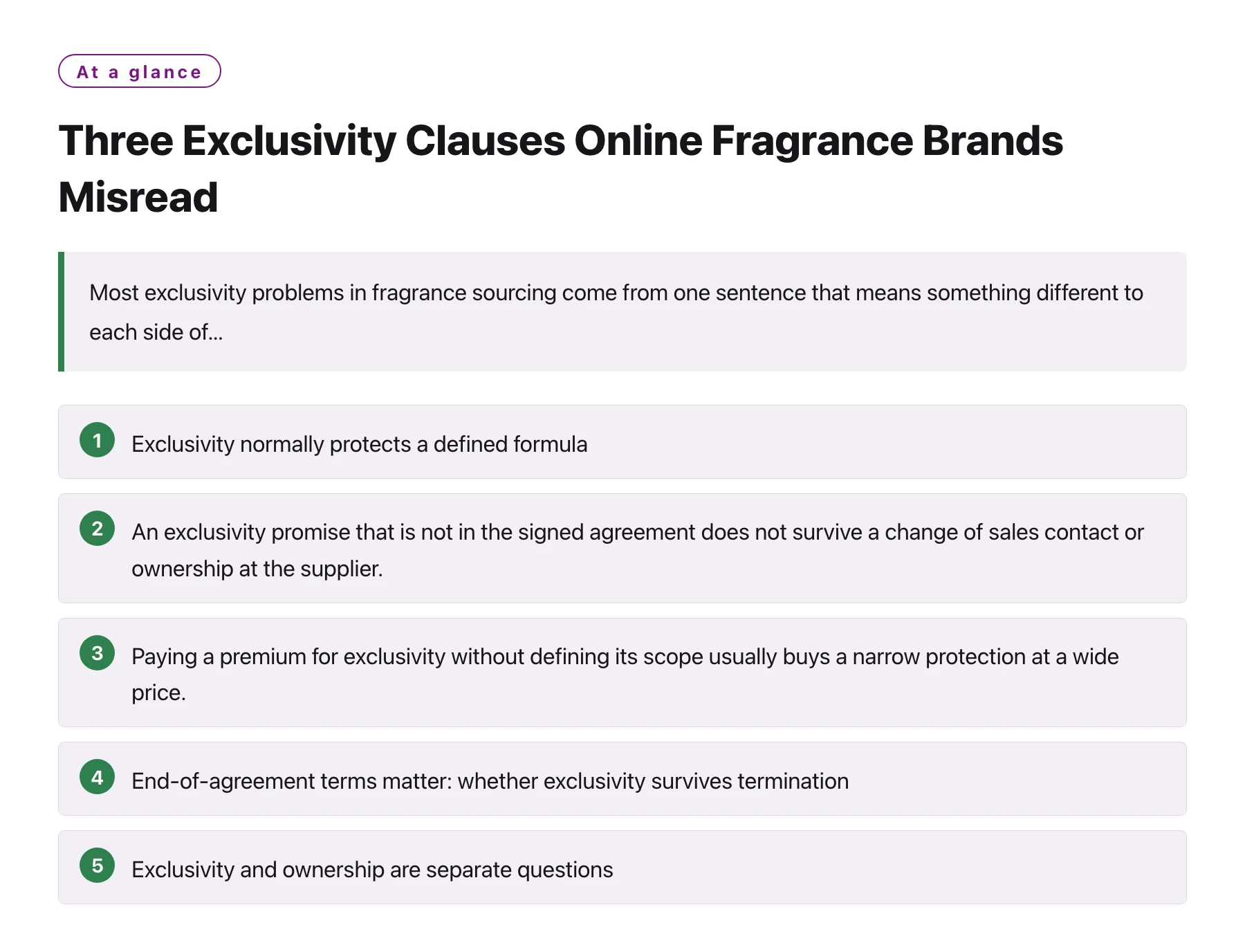 Three Exclusivity Clauses Online Fragrance Brands Misread——全文要点速览